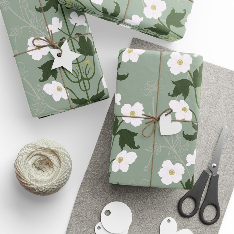 Vintage Anemone Gift Wrap