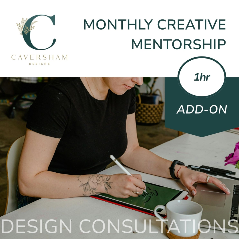 Add an extra 1-hour virtual mentorship session to your existing monthly creative mentorship plan. Whether you're stuck on a design decision or need extra support between regular sessions, this gives you the time and space to move forward confidently. 🔹 Online format for flexibility. 🕒 Book through the [Booking Page]. In-person add-ons available by request — [contact me] for options and pricing.